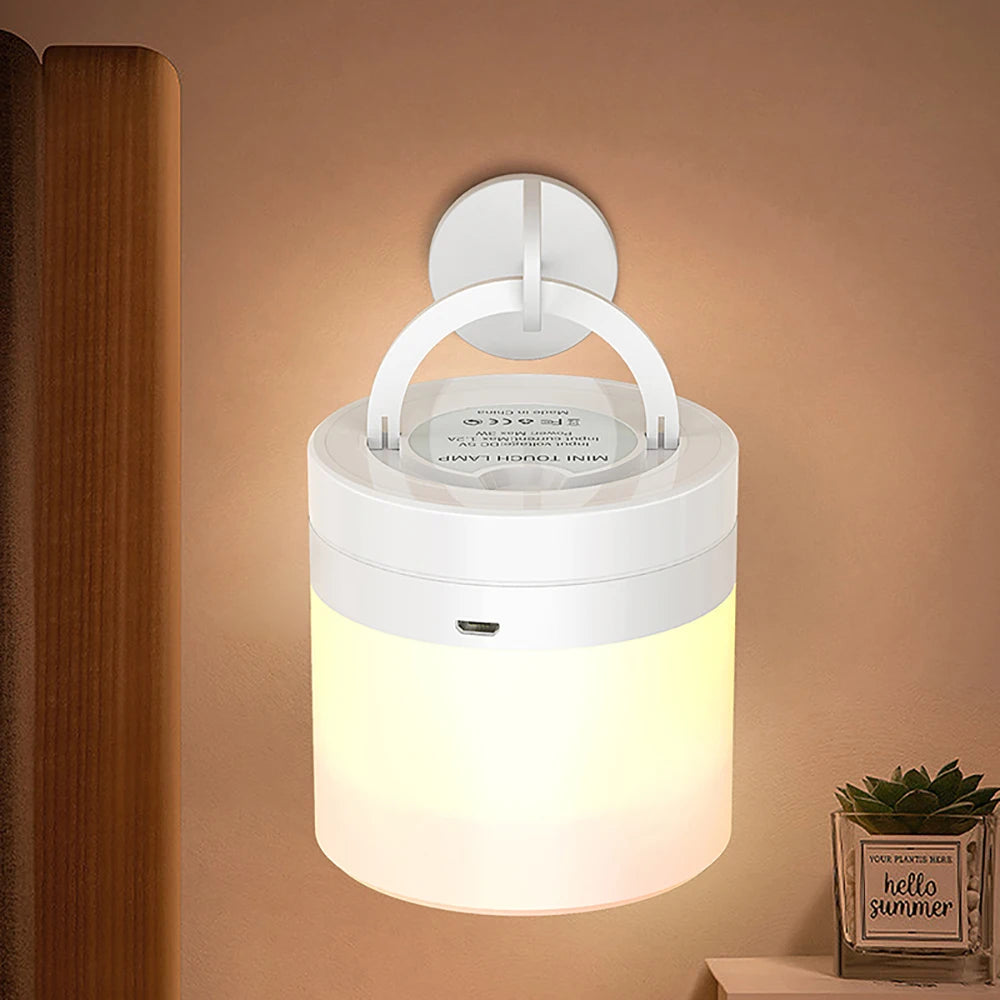 RGB Night Lamp Camping Light Atmosphere Night Lights Bedside Lamps Color Changing Tent with Remote Touch Control for Bedroom Dec