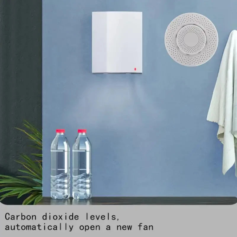 Tuya Zigbee/WiFi Air Quality Sensor Smart Air Box CO2 Meter Formaldehyde VOC Temperature Humidity Sensor Via Alexa Google