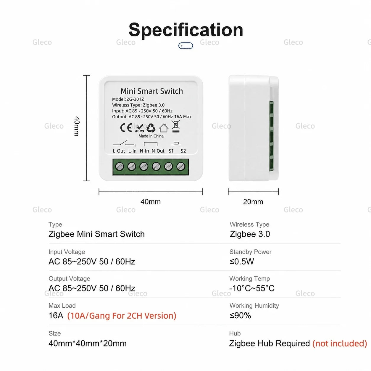 Zigbee Tuya Smart Switch Smart Life 10A/16A 1/2CH DIY Relay Breaker 2 Way Control For Alexa Google Home Assistant 2MQTT Gateway