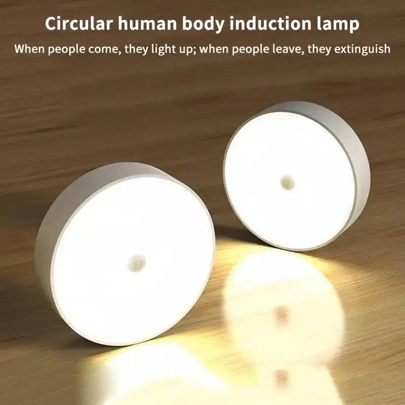 1Set Motion Sensor LED Night Light USB Rechargeable Night Lamp For Kitchen Cabinet Wardrobe Lamp Staircase Wireless Closet Light