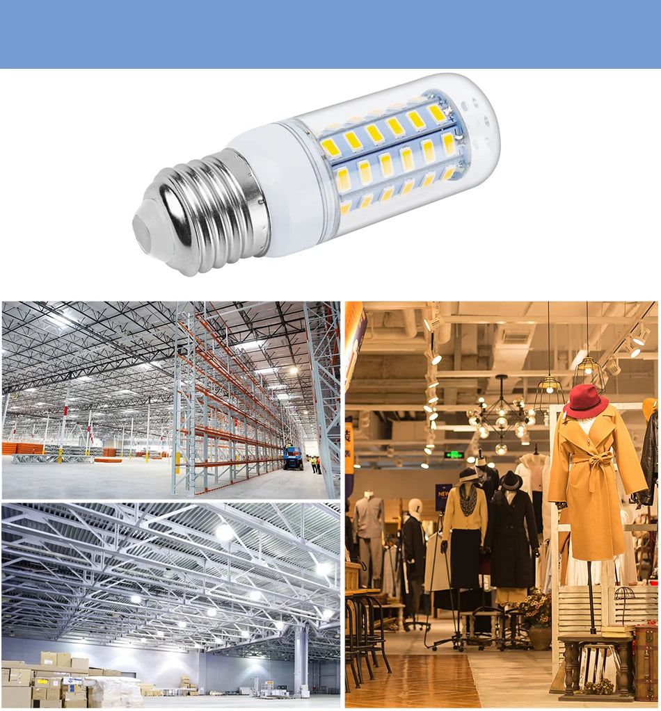 15W E27/E26 LED Corn Bulb AC220V E14 Ceiling Lamp GU10 Chandelier B22 Spotlight G9 Balcony Home Office Meeting Indoor Lighting