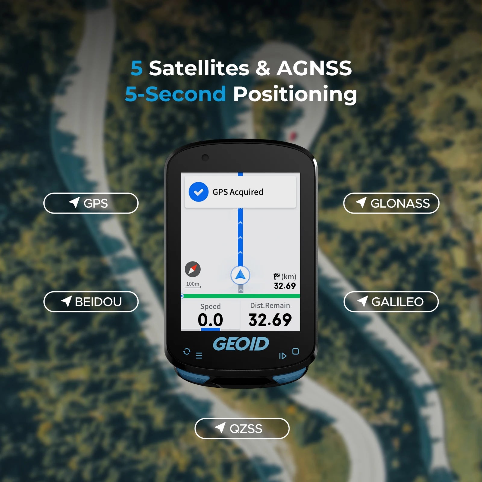 GEOID GPS Bike Computer Smart Navigation Color Screen Odometer Wireless ANT+ WIFI Cycling Speedometer