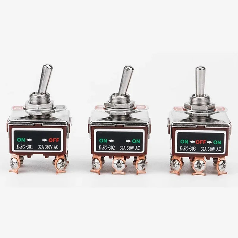 Heavy-Duty E-SG-SERIES Rocker Switch 32A 250VAC Self-Lock Reset with Multiple Pin Options 2-12 Pin