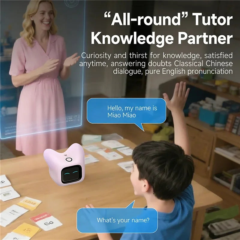 Dual Use Car & Home AI Pet Robot Dynamic Expression Voice Interaction Magnetic Fast Charging Smart Companion Toy For Boys Girls