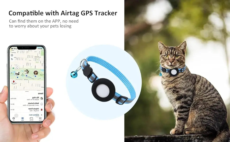 Airtag Cat Collar Holder, Small Air tag Cat Collar Holder Silicone Case Cover for Cat Dog Pet Collar Harness Loop