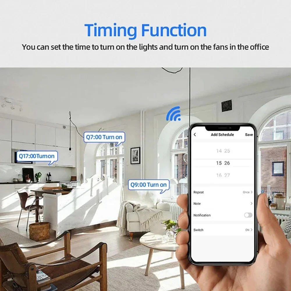 10A WiFi Smart Switch Smart Home Wireless Control Switch Relay Breaker Remote Control Support Tuya Alexa Google Home Ewelink
