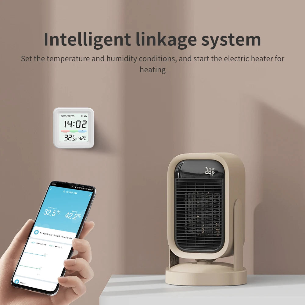 Tuya WiFi Smart Temperature And Humidity Sensor Indoor Thermometer Smart Life Products Battery Powered Compatible With Alexa