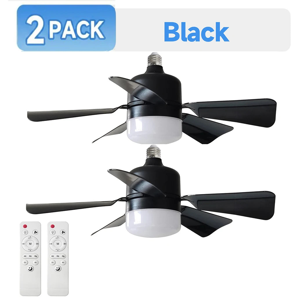 1/2Pack 30W Ceiling Fan Lights with Remote Control Dimming LED Fan Light E27 Base Suitable  for Living Room Kitchen Study Garage