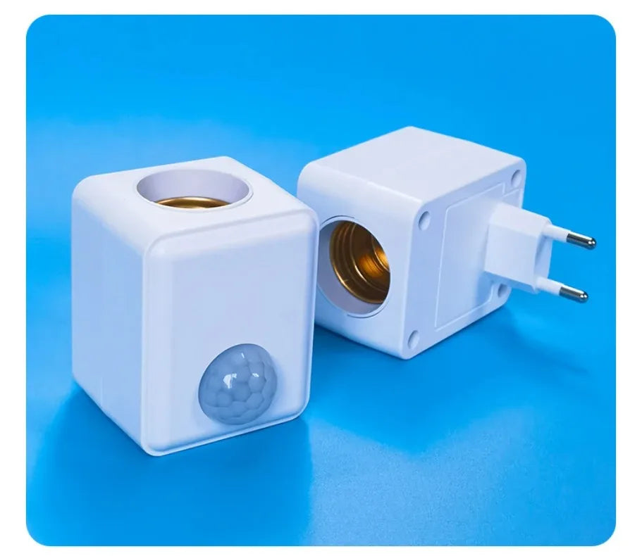 AC85-265V EU/US Plug E27 PIR Motion Sensor LED Switch Lamp Base Human Induction Light Bulb Holder Socket Adapter Converter