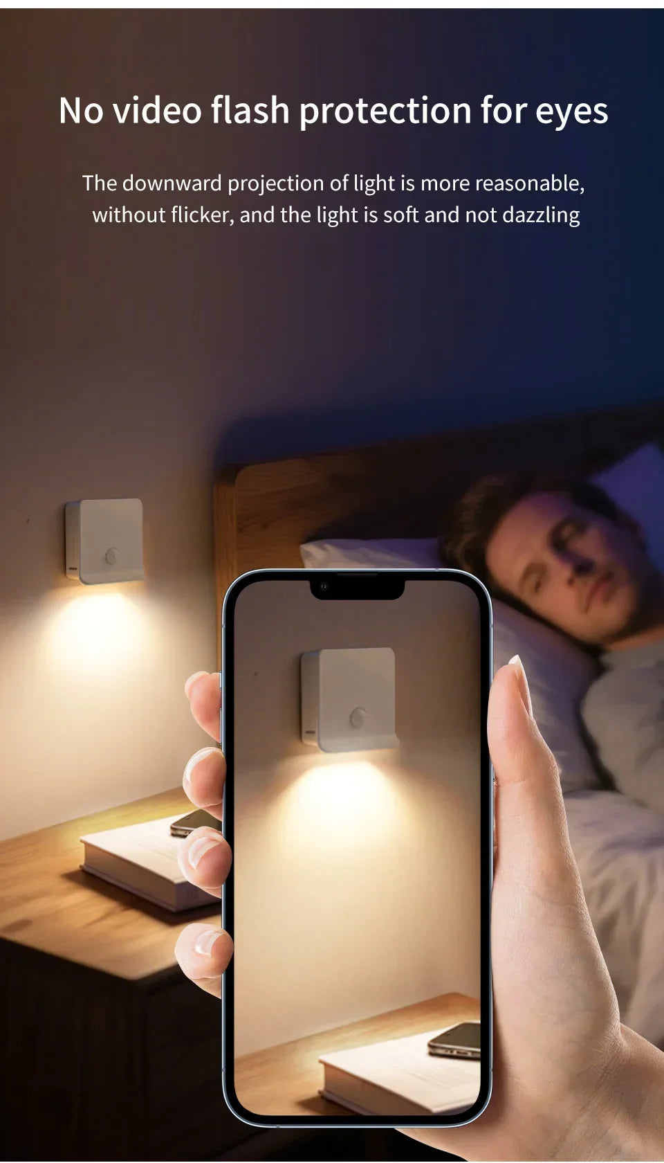 Motion Sensor Light Rechargeable Night Light Inductor Lights Kitchen Stairs Hallway Closet Bedroom Decoration Security Lighting