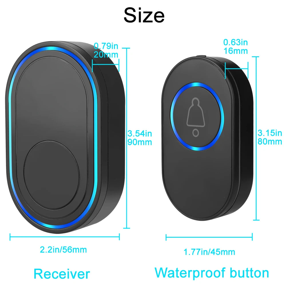 Waterproof Wireless Doorbell Home Welcome Smart Home Door bell 150m Remote Smart Bell Chime EU UK US Plug Optional