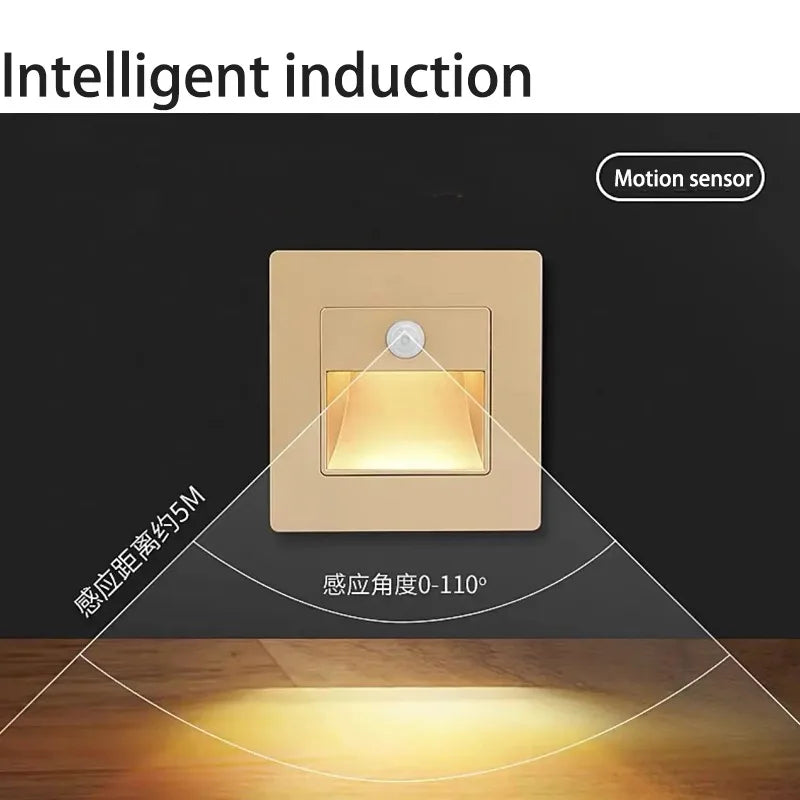 Motion Sensor Light AC110V-220V Infrared Human Body Induction Night Footlight LED PIR Sensor Stairway Corridor Foyer Lighting