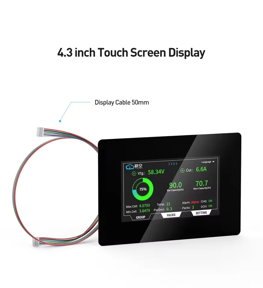 JK BMS Display 3.2 Inch 4.3 Inch LCD Touch Screen Monitor Intelligent Battery Indicator For All JIKONG Smart BMS