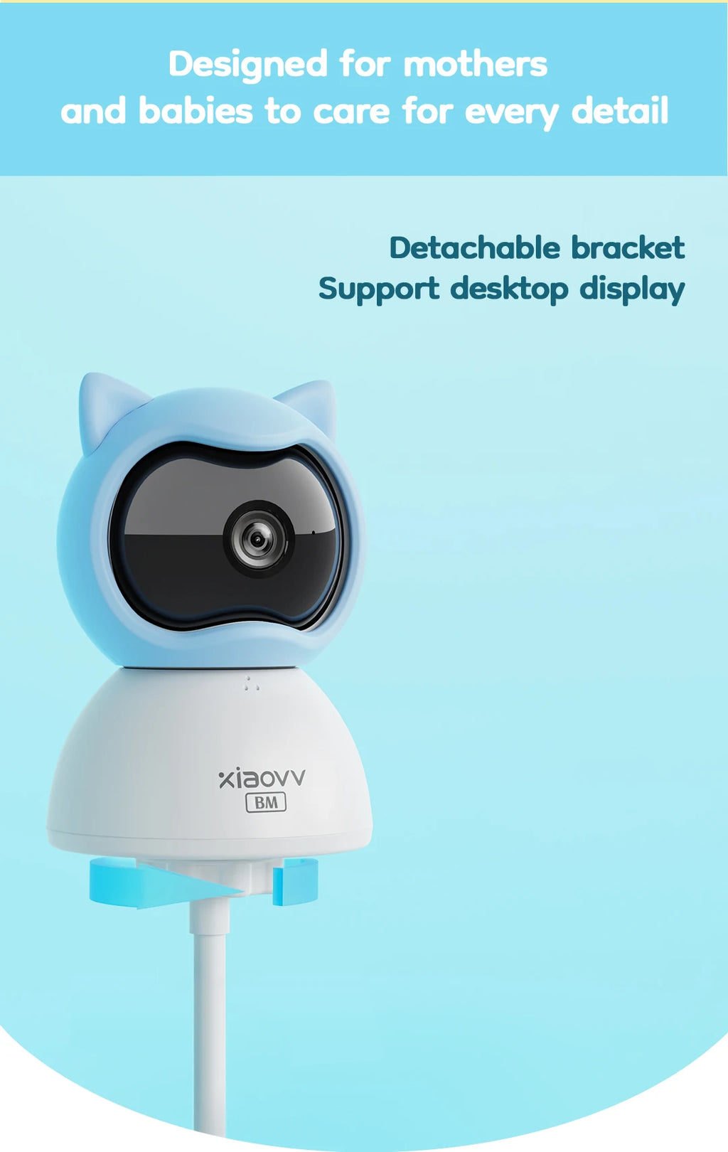 4MP WiFi xiaovv indoor Baby Monitor Two-Way Audio Motion Detection Night Vision Baby Camera for Home Security 360°