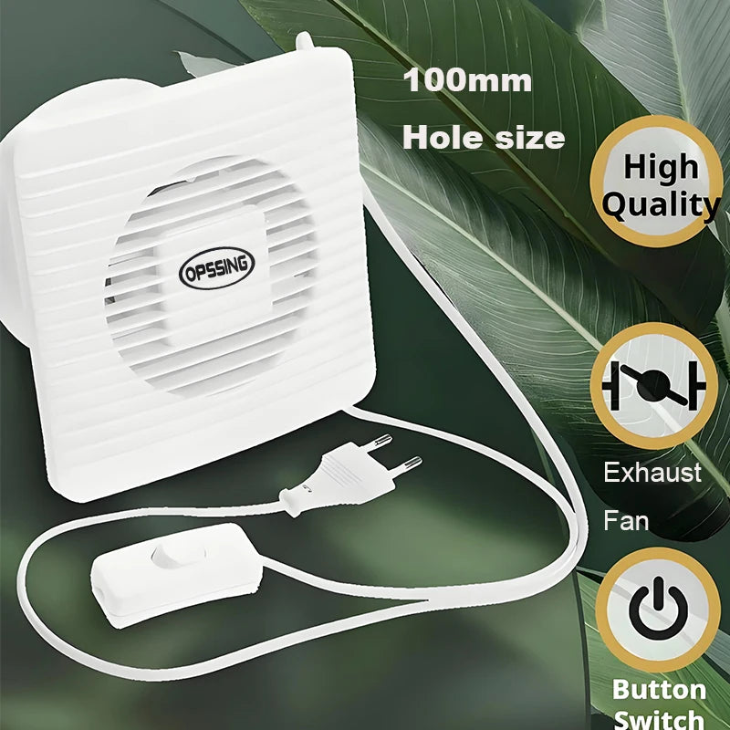 220V 4/6/7inch 110/150/180mm silence Ventilating Strong Exhaust Extractor Fan for Window Wall Bathroom Toilet Kitchen Mounted