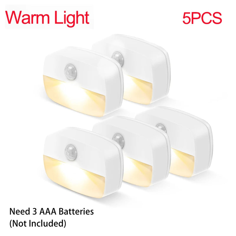 Auto ON/OFF LED Smart Night Lamp Under Cabinet Light PIR Motion Sensor Kitchen Bedroom Light for Night Cupboard Closet Stairs