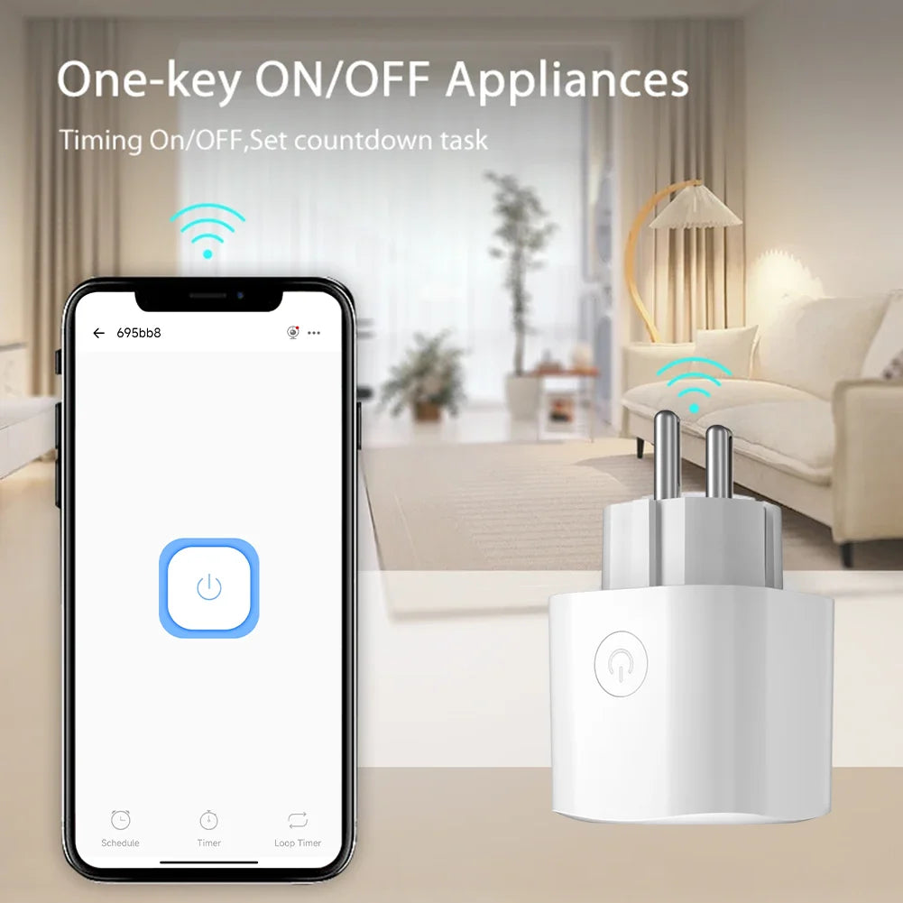 JSPTEC Smart EU Plug Matter WiFi Socket 16A Timer Outlet Support  Apple Homekit with Google Home Alexa
