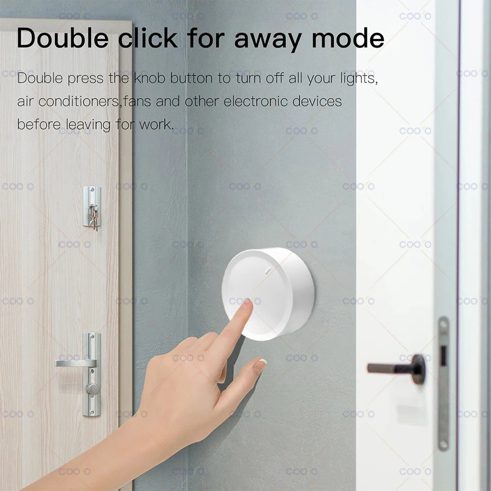 Tuya ZigBee Smart Knob Switch Wireless Scene Button Rotatable Dimmer Controller Switch Home Appliance Automation Linkage Remoter