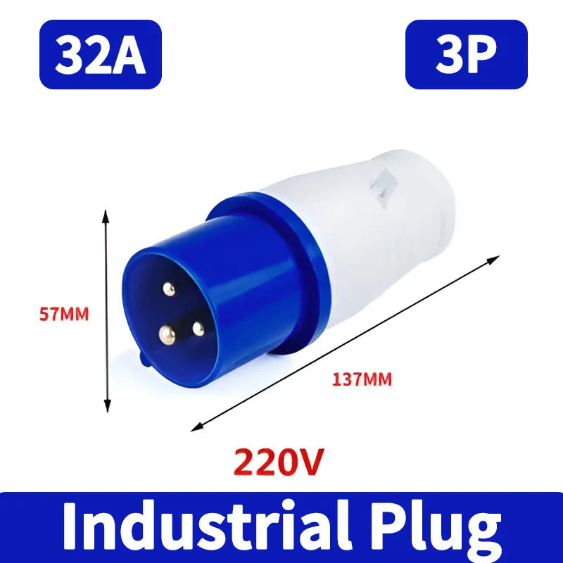 IP44 Industrial Plug and Socket Waterproof Connector 3PIN 4PIN 5PIN 16A/32A  Waterproof Electrical Connection Wall Mount Socket