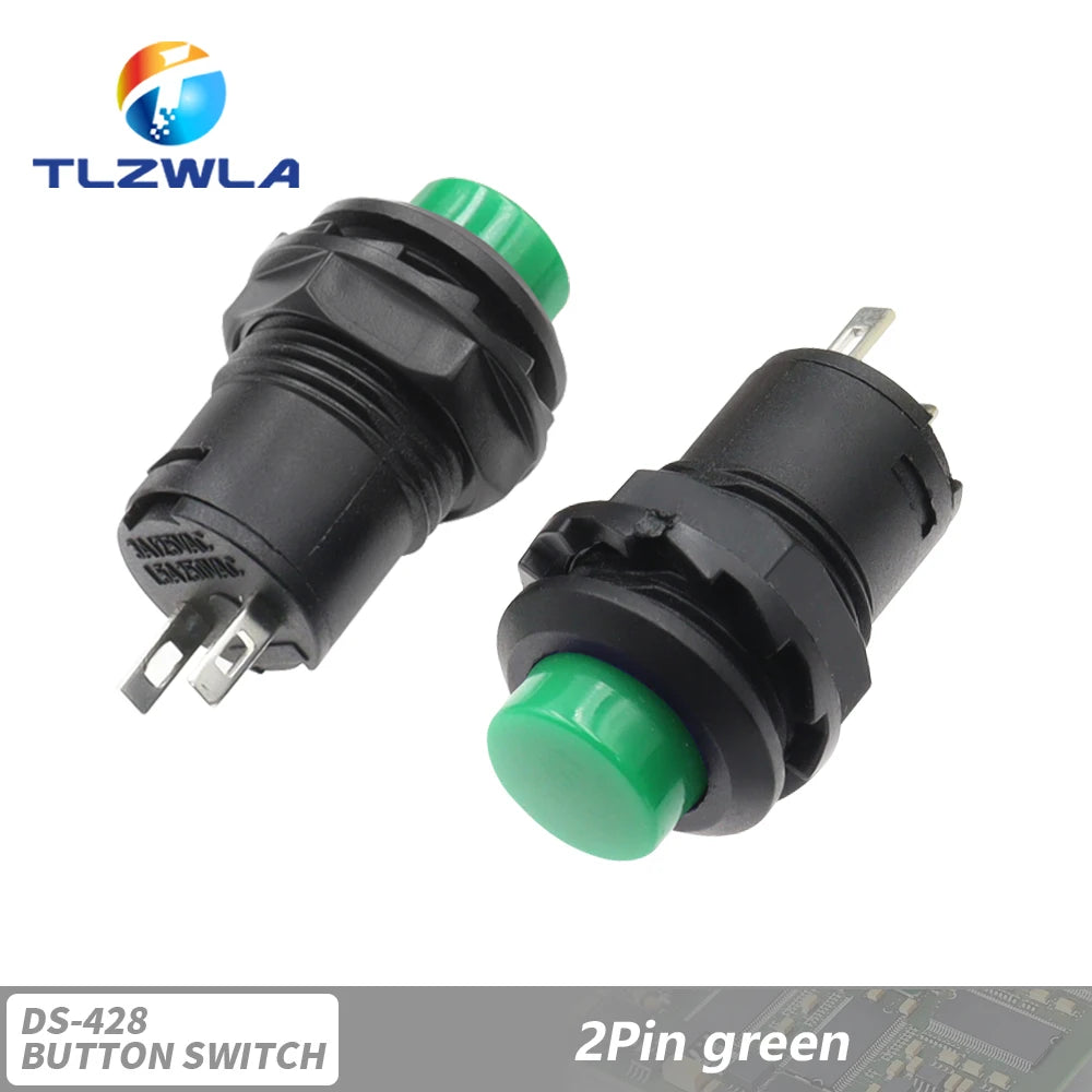 6PCS Self-Lock /Momentary Pushbutton Switches DS228 DS428 12mm OFF- ON Push Button Switch 3A /125VAC 1.5A/250VAC DS-228 DS-428