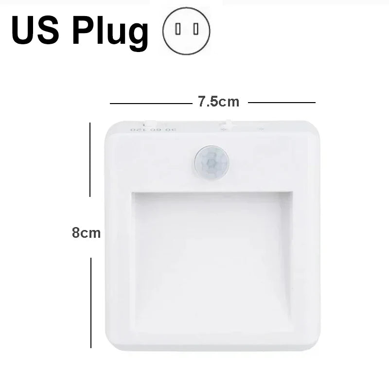 LED Night Light EU US UK AU Plug In Smart Motion Sensor Light Wall Lamp for Home Aisle Hallway Stair Kitchen Bedroom Night Lamp