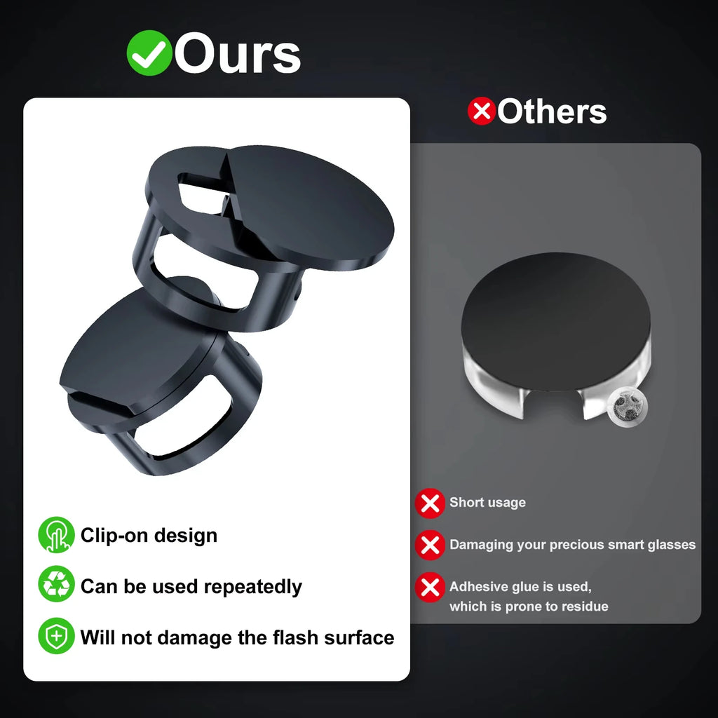 LED Light Cover for Ray-Ban Meta/Oakley Meta HSTN Smart Glasses Adjustable Light Blocker Compatible with Way-farer Skyler