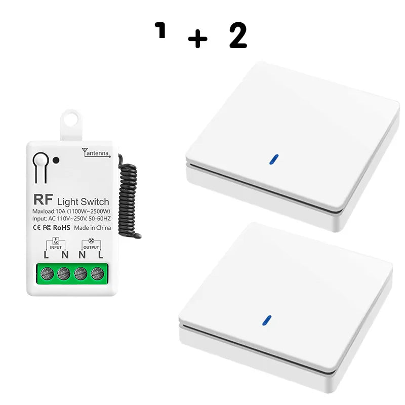 Wireless Smart Switch Light RF 433Mhz 86 Wall Panel Switch with Remote Control Mini Relay Receiver 220V Home Led Light Lamp Fan
