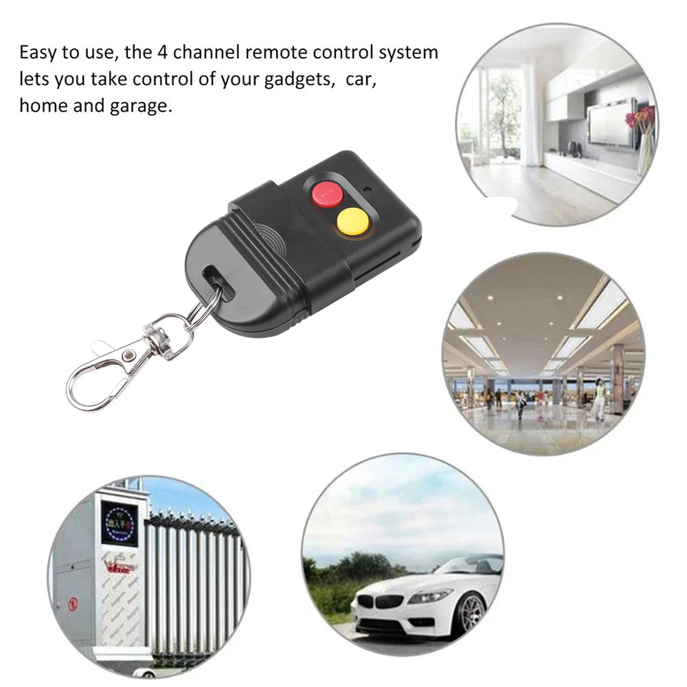 8 Dip Switch 433Mhz 330mhz Smart Copy Remote Control Fixed Code 2 CH Duplicator For Gate Garage Door Opener or Alarm System