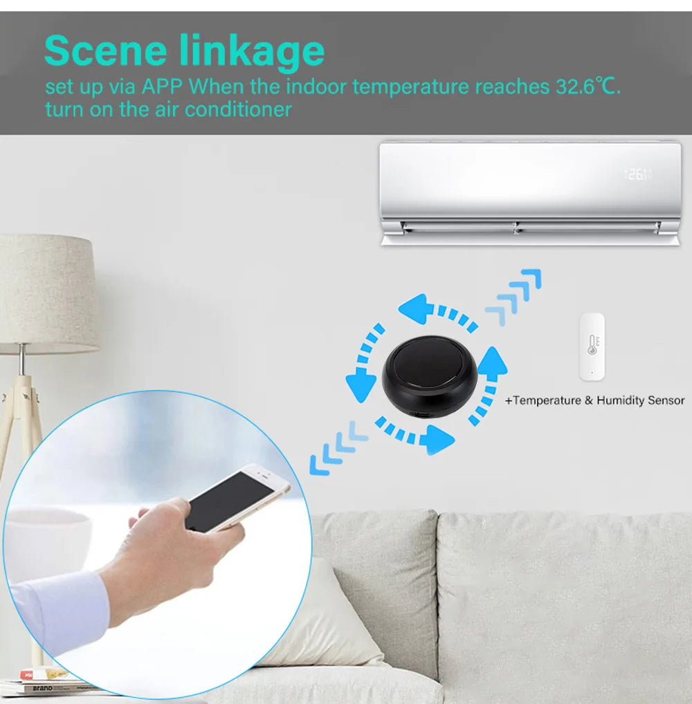 Tuya Wifi Smart Universal IR Remote Control DIY Infrared Remote Control for TV Air Conditioner Via Alexa Google Home Smart Life