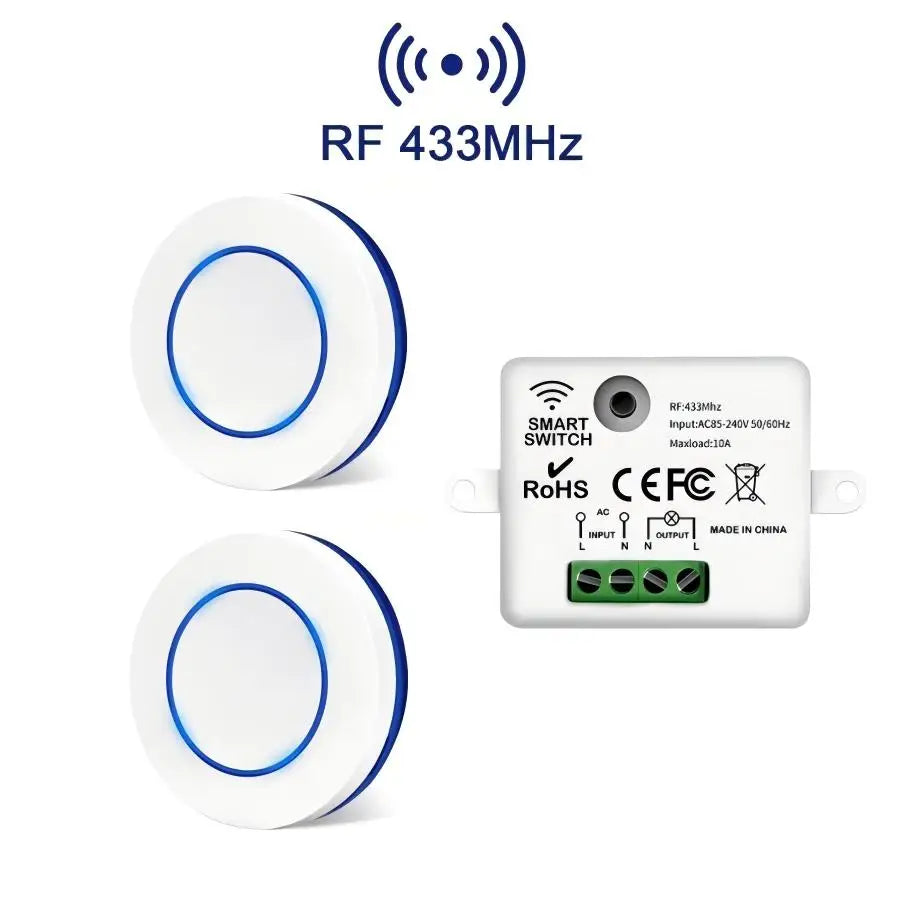 RF433Mhz Wireless Remote Control 12V ON OFF Switch Module Home Garage Door Light Switch 220V 110V 10A Breaker Wall Switch Sets