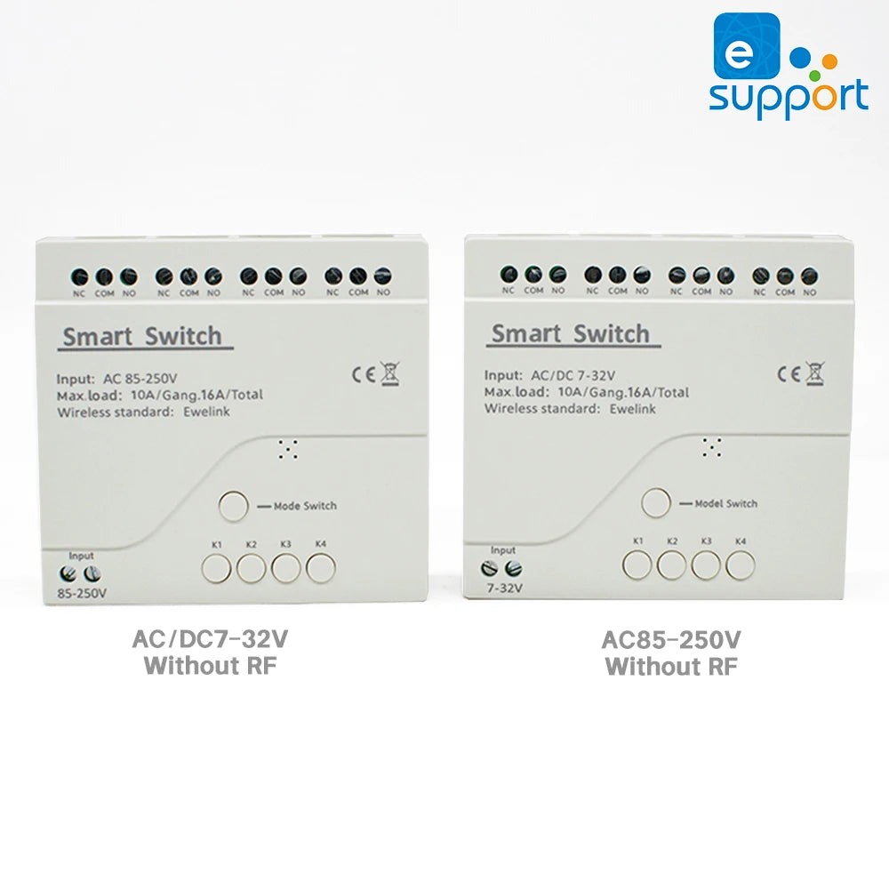 EWelink WiFi Smart 4CH Switch 220V 10A Relay Module APP Remote Control 12V 24V 85-250V Receiver Google Home Alexa