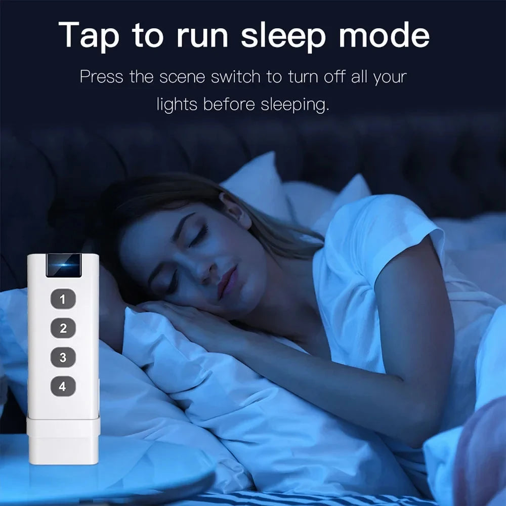 Tuya Smart Home ZigBee Remote Control 4-Channel Universal Scene Switch with 4 Buttons for Smart Life Devices