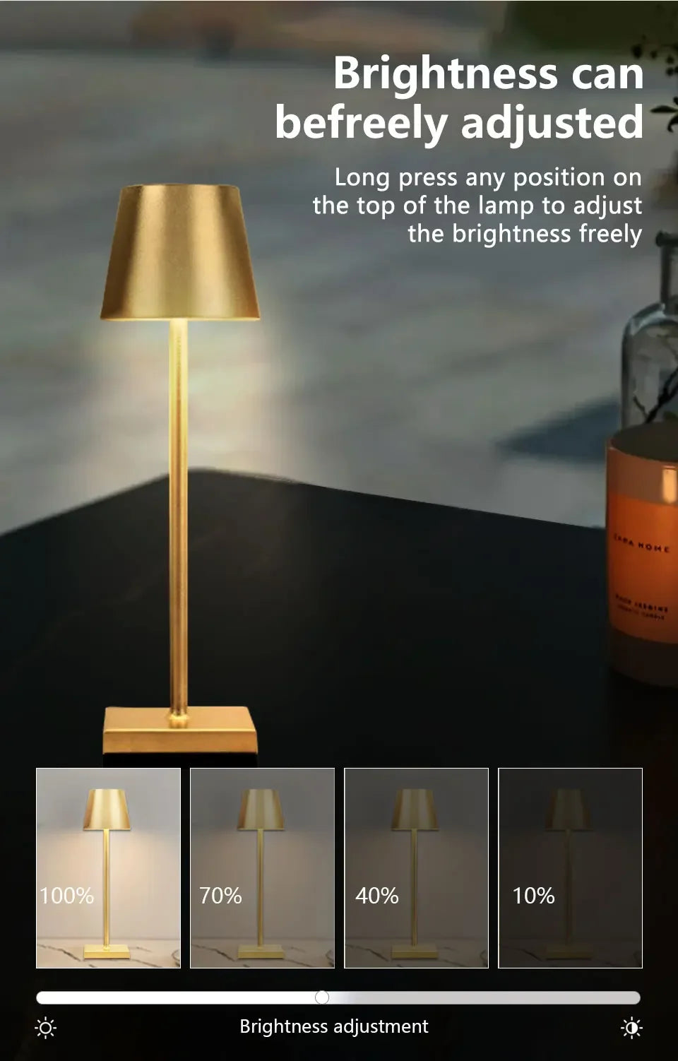 LED Night Light Rechargeable Table Lamp Wireless Touch Sensor Bedroom Bedside Lamps Dining Table Night Lights Room Decoration