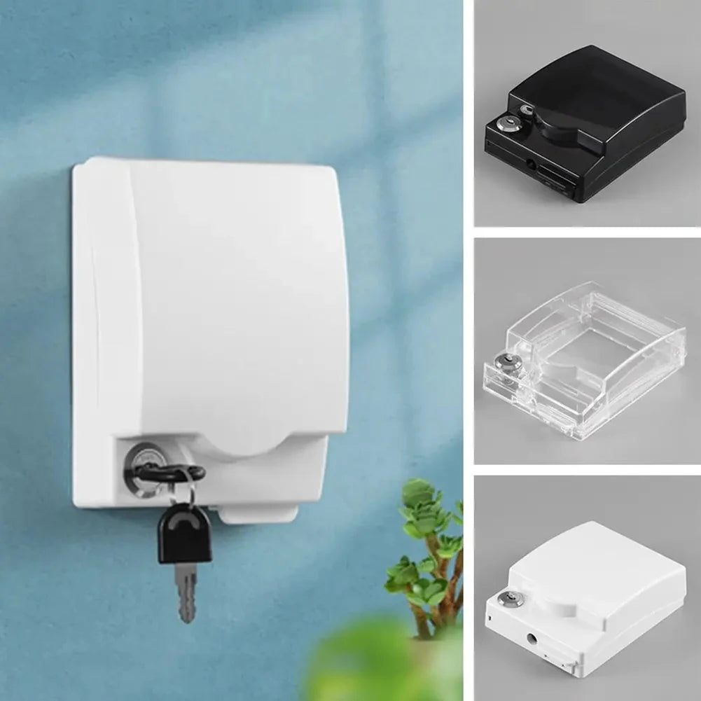 Lockable Waterproof Socket Box with Key for Electrical Outlet Protection Suitable for Homes Schools and Hospitals
