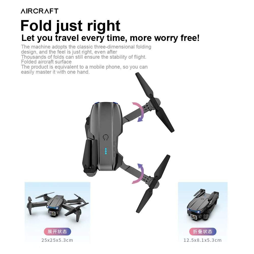E99Pro HD Professional 4K Aerial Photography Drone Dual Camera WIFI FPV Quadcopter Obstacle Avoidance 40cm Blue Landing Pad Avai