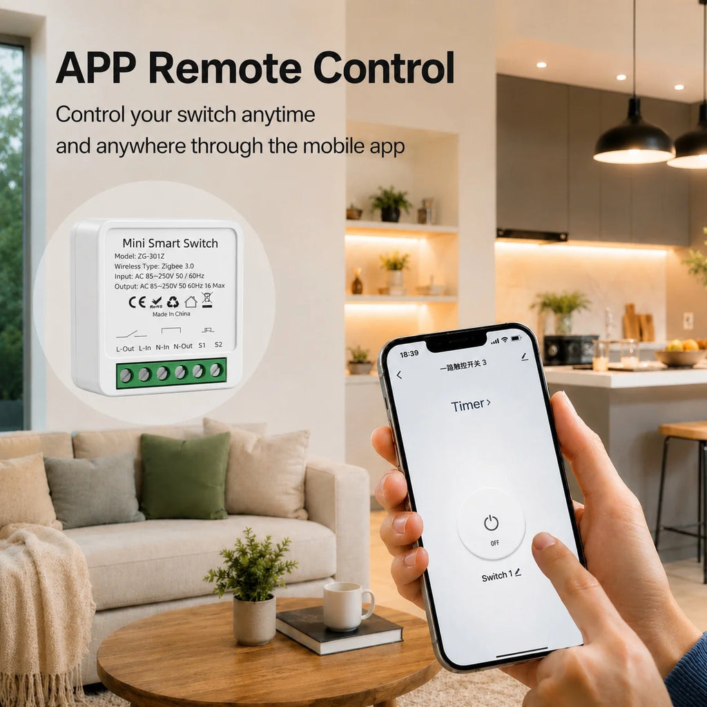 Zigbee Tuya Smart Switch Smart Life 10A/16A 1/2CH DIY Relay Breaker 2 Way Control For Alexa Google Home Assistant 2MQTT Gateway