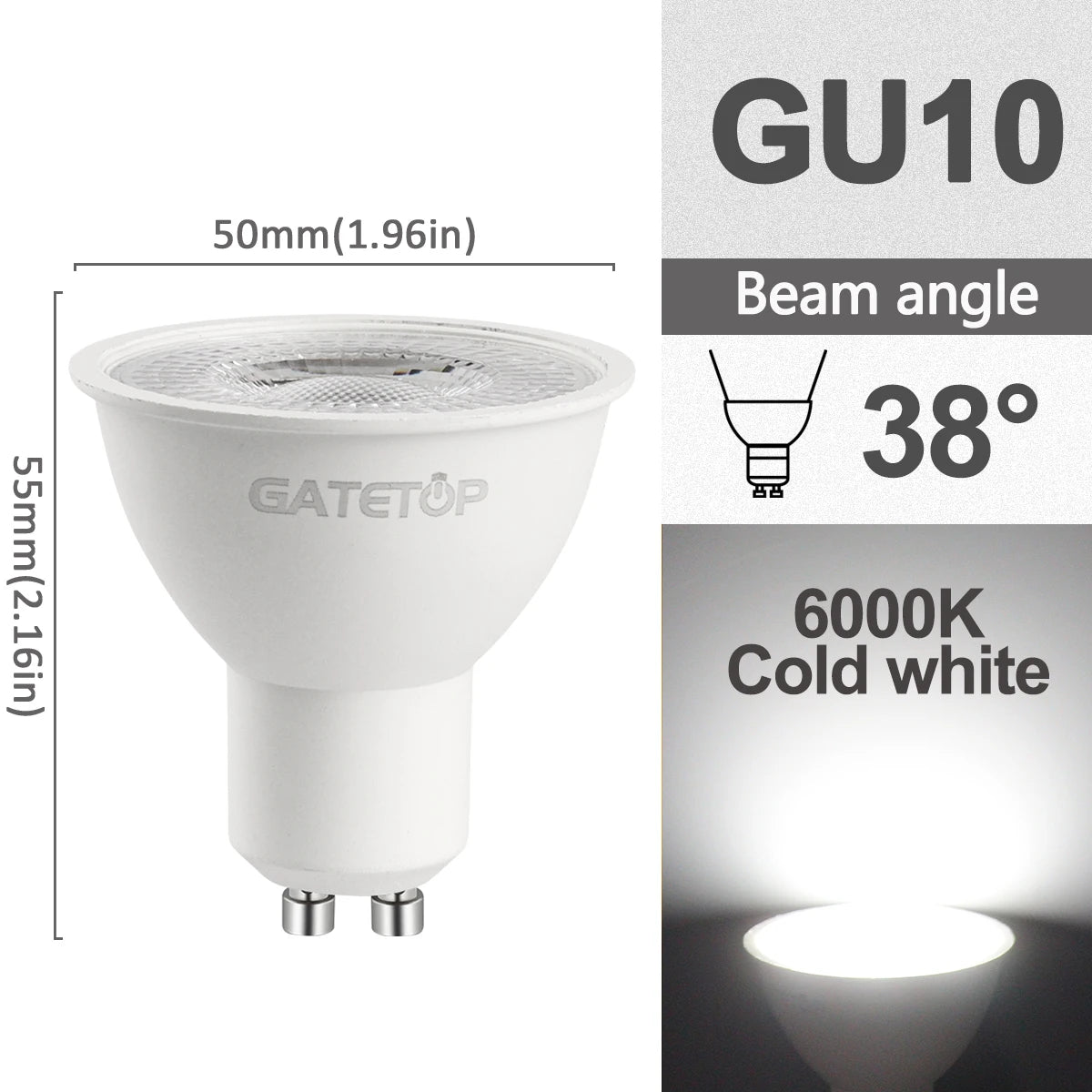 5/8/10/12pcs Dimmable GU10 Led Spotlight 220V Warm light 3000K 4000K 6000K Dimming Bulb Replace 50W halogen lamp home derection