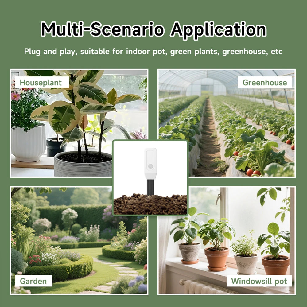 Tuya WiFi Soil Moisture Meter Temperature Humidity Sensor Garden Plant Monitor for Automatic Watering Smart Life App Control