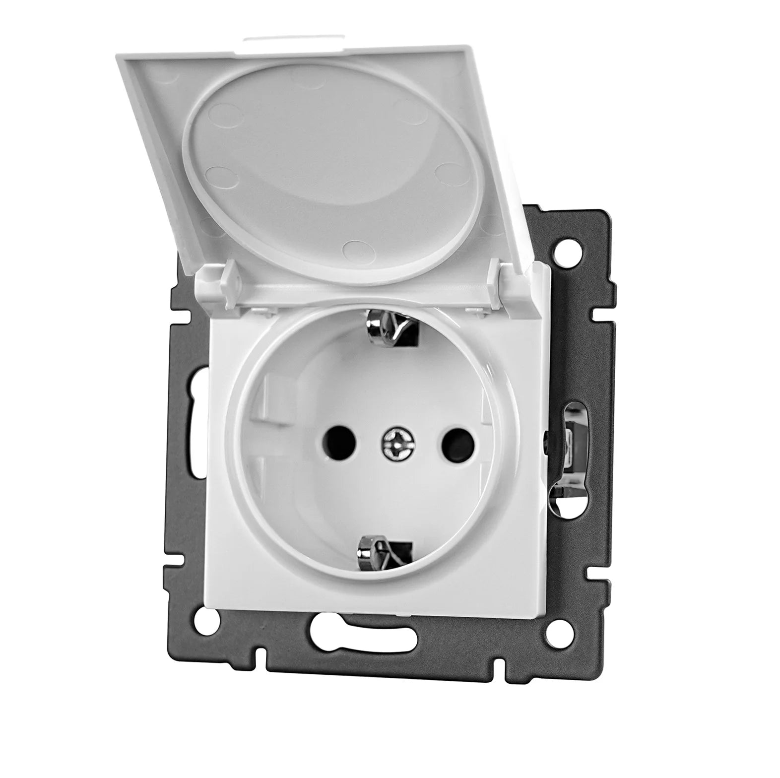 TUV Certified EU Standard Single Wall Socket with Double Power Plug USB Type-C Crystal Glass Panel 1Way Wall Switch 10A/16A 250V