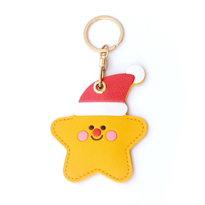 Leather Keychain Holder Case for Apple AirTag Cute Protective Air Tag Cover Keychain Ring Anti-Scratch Finder GPS Tracker Case