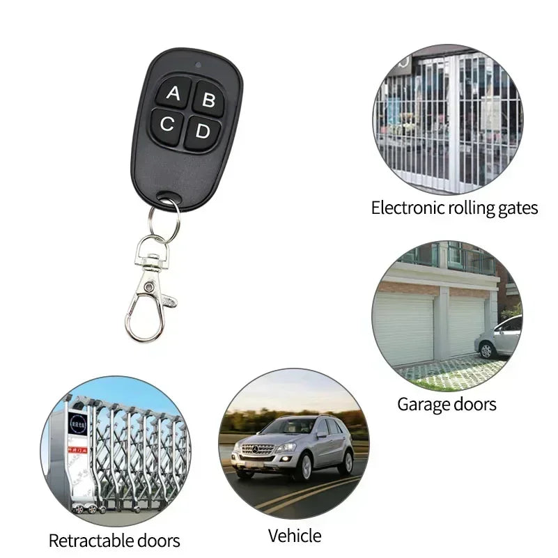 433MHz Door Remote Control  4 Keys Copy Garage  Universal Remote Control Cloning electric gate Remote Controller Duplicator Key