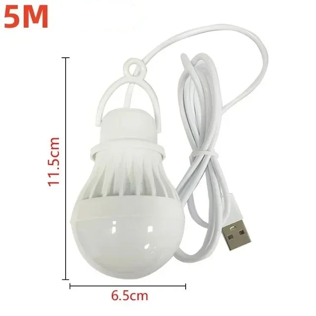 3/5/7W USB Lamp Bulb 5V Emergency Light Lamp LED USB Rechargeable Portable Camping Lantern For Outdoor Camping Tent Lighting
