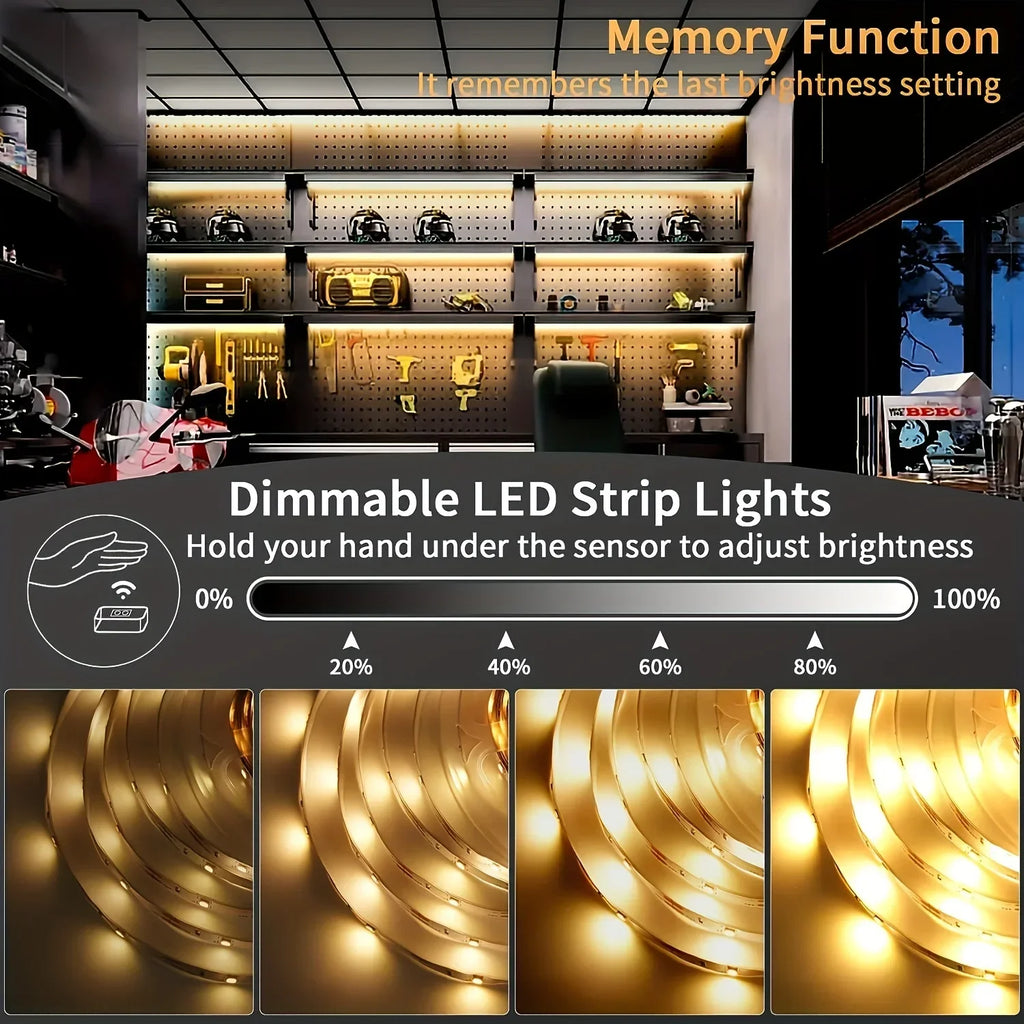 LED Strip Light Hand Sweep Sensor 5V USB 2835 Dimmable Diode Lights TV Backlight Festoon Cabinet Lamp Home Decoration Lighti