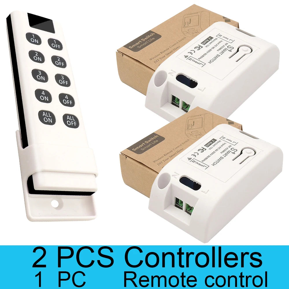 Wireless Light Switches RF 433 Mhz  Remote on Off Switch Controller Relay Ac220v 10A Smart Home Control Ceiling Lamp LED Fan
