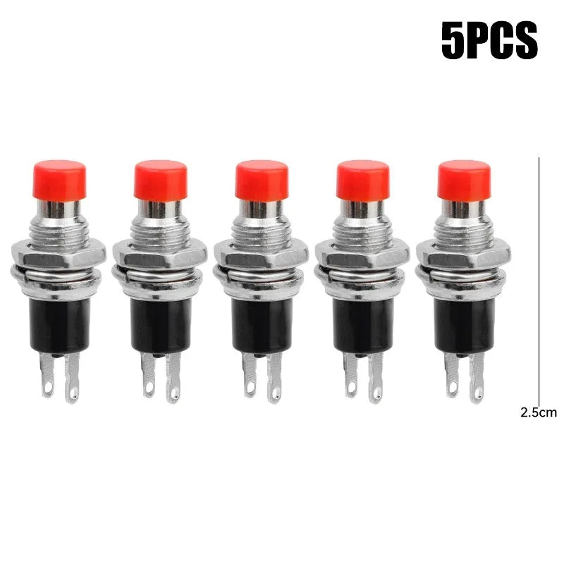 7Mm Momentary Push Button Switch Mini Pushbutton Switches Reset Jog Lock Free Switch Pre-Soldered Normal Open Light Pushbuttons