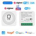 Smart Home Zigbee WiFi Smart Switch with Power Monitor 16A Tuya Light Switch Module DIY Breaker Relay Voice for Alexa Google