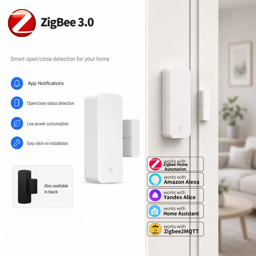 This Zigbee 3.0 Door/Window Sensor requires a Zigbee Gateway And Supports Home Assistant, Yandex, Alexa, Zigbee2MQTT, And ZHA.
