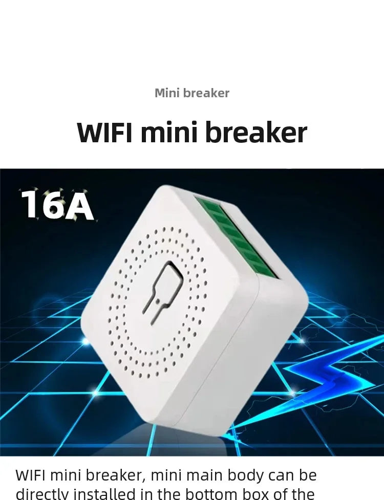 For Tuya Mini Smart WiFi Switch 16A Zigbee DIY Light Smart Switch Relay Breaker Automation Module 2-way Control Home Assistant