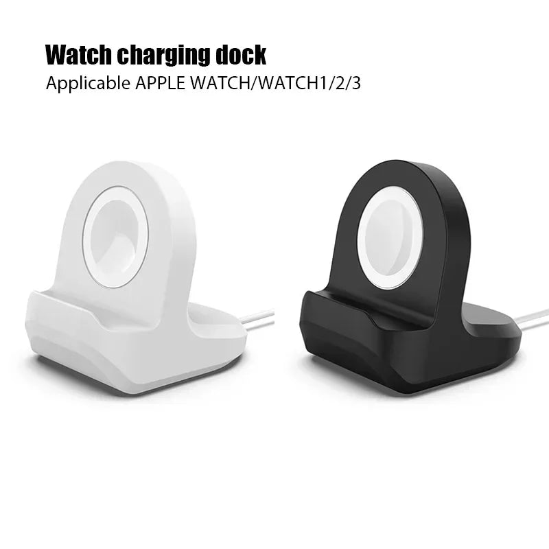 Desktop Silicone Watch Wireless Charger Stand Protective Cover For Apple Watch iWatch Charging Base Holder For Home Office Use