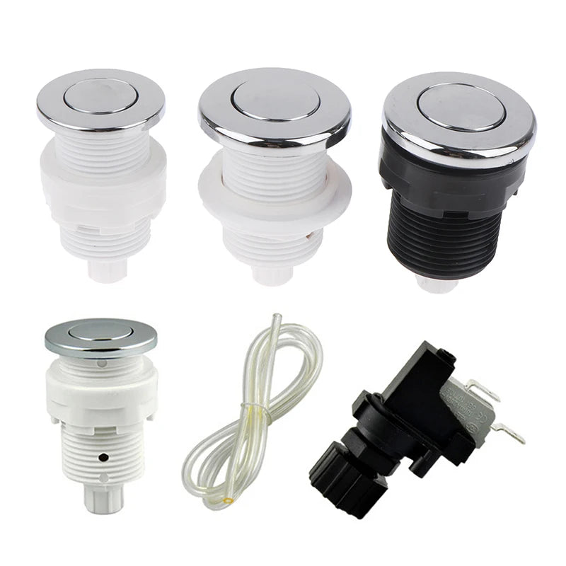 1Pcs 28/32/34mm Pneumatic Switch On Off Push Button For Bathtub Spa Waste Garbage Disposal Whirlpool